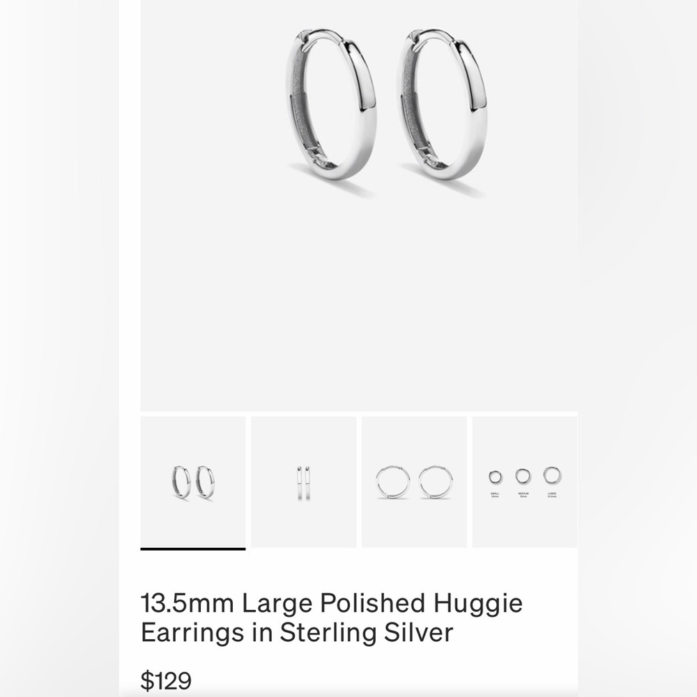 Michael Hill 13.5mm Large Polished Huggie Earrings with North Star charms - Picture 7 of 11